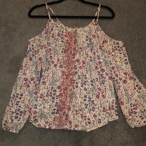 Off the shoulder flowery top size small